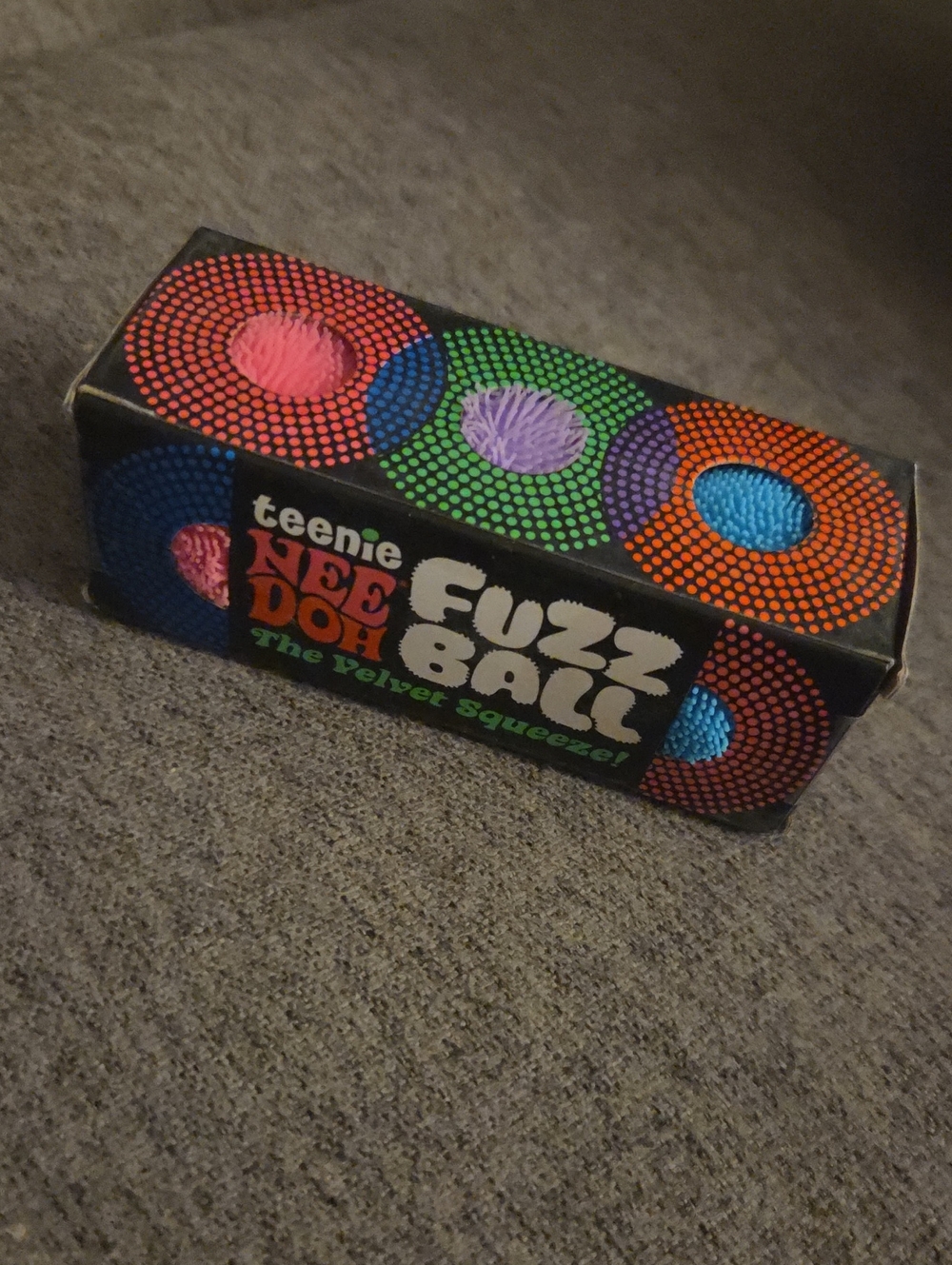 NeeDoh Fuzz Ball Velvet Squeeze Teenie Nee Doh Squish Schylling Pink Purple Blue